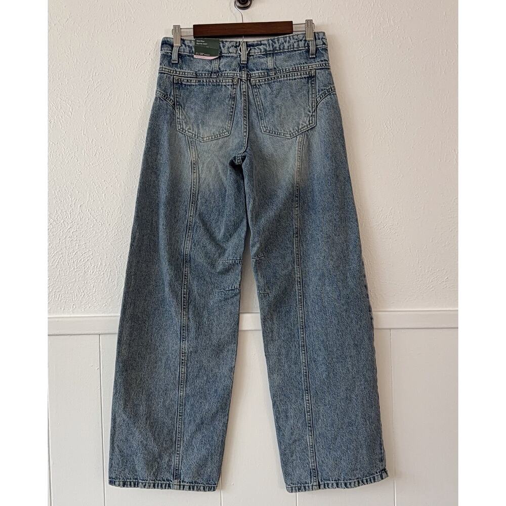 NWT Wild Fable Barrel Jeans Size 0/32 Mid Rise Baggy Wide Leg Curved Denim - Picture 4 of 9